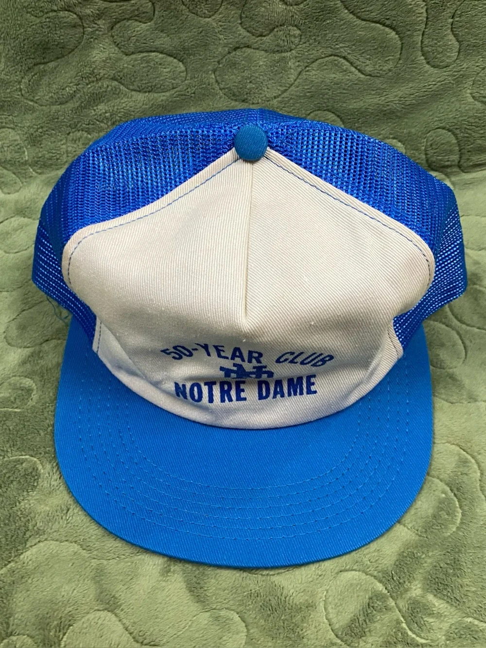 VTG 80s Notre Dame 50-Year Club, SnapBack Trucker Hat, Foam deterioration